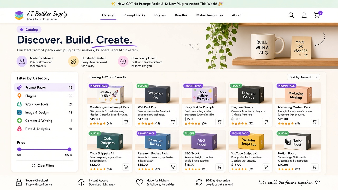 Example website concept 2 for aibuildersupply.com — illustrative mockup only