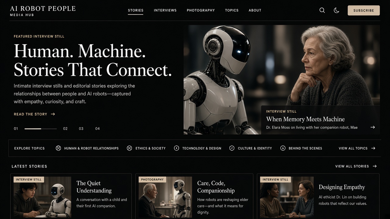 Example website concept 3 for airobotpeople.com — illustrative mockup only