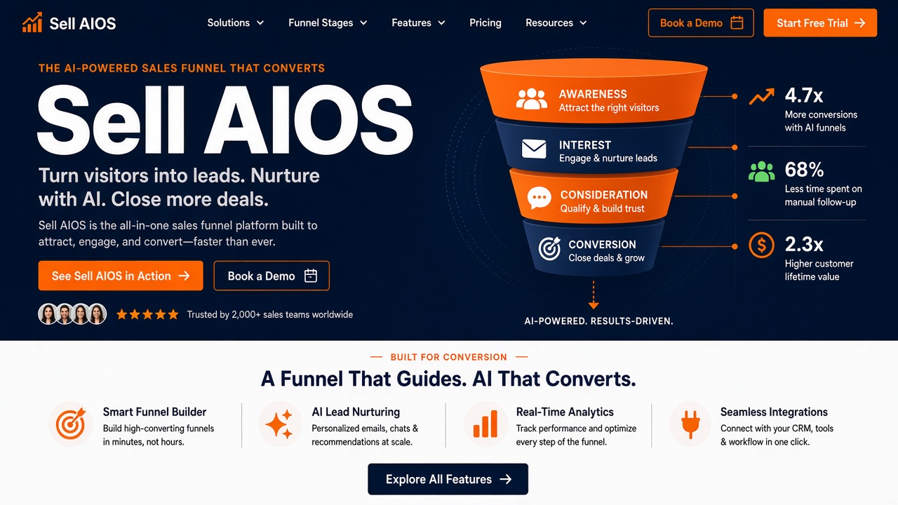 Example website concept 1 for sellaios.com — illustrative mockup only