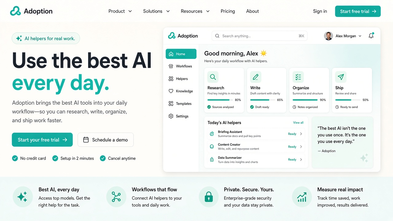 Example website concept 1 for usethebestai.com — illustrative mockup only